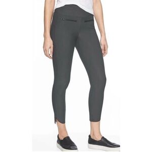 Athleta Black Cropped Leggings with Zipper Pocket Detail